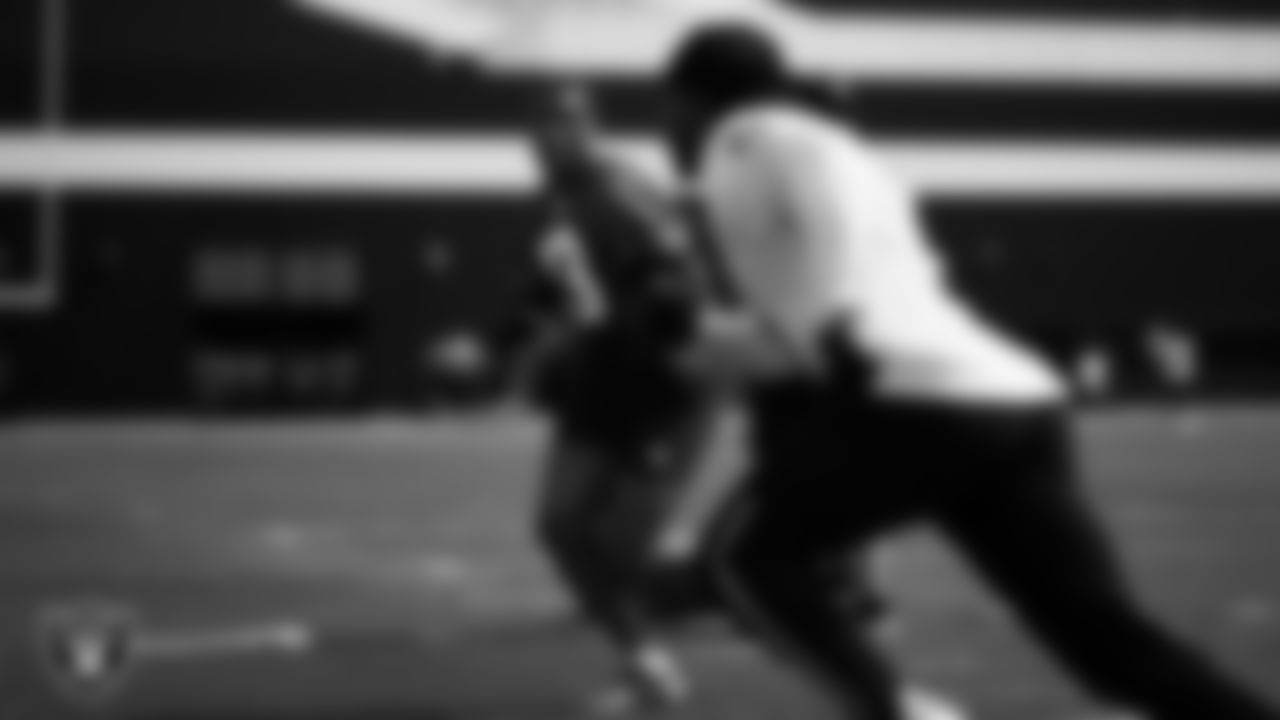 Las Vegas Raiders quarterback Anthony Brown Jr. (13) at a workout during phase two of the offseason program at Intermountain Health Performance Center.