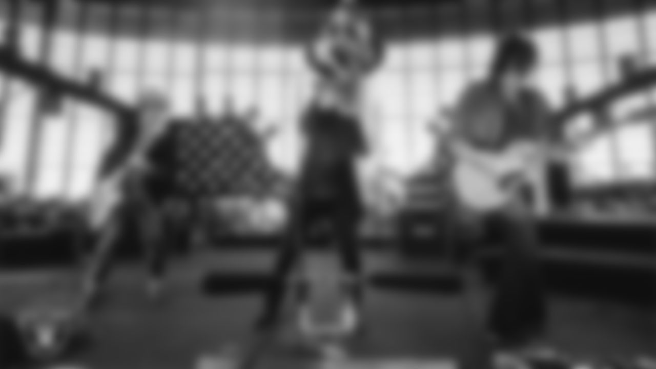 Rock band Stone Temple Pilots performs during halftime at the Las Vegas Raiders' regular season home game against the Denver Broncos at Allegiant Stadium.