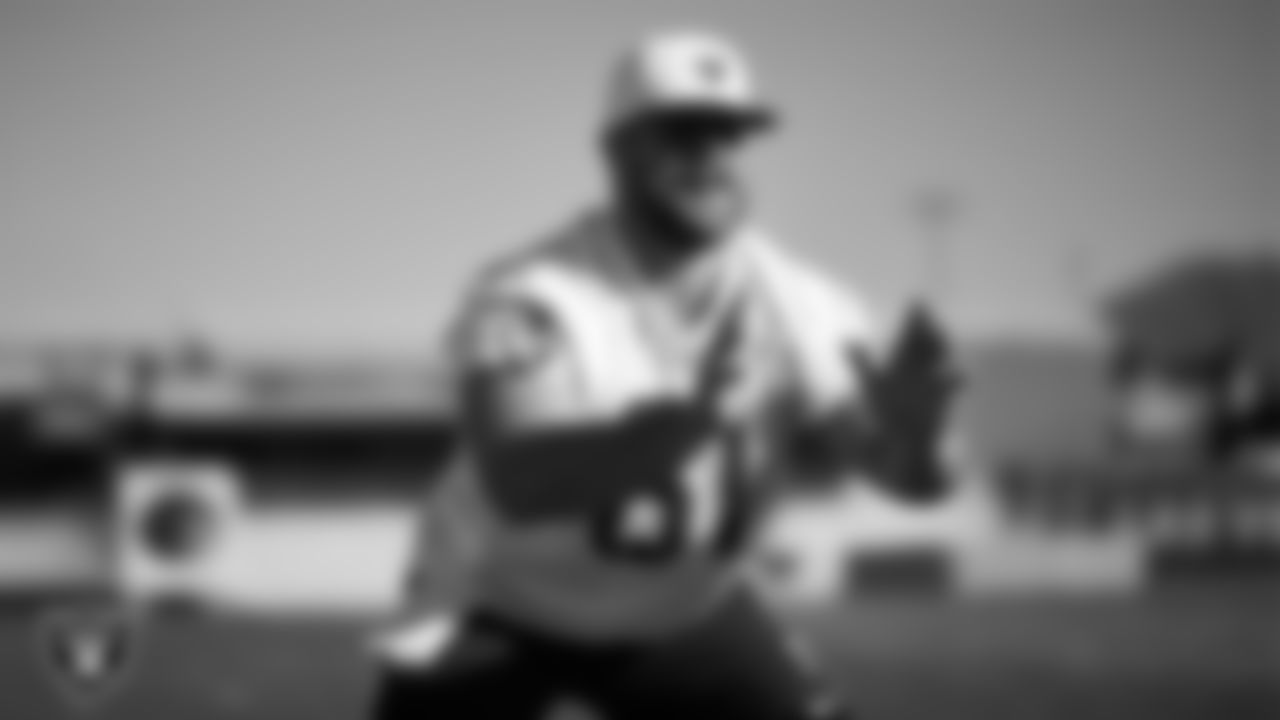 Las Vegas Raiders center/guard Jordan Meredith (61) during practice at Intermountain Health Performance Center.