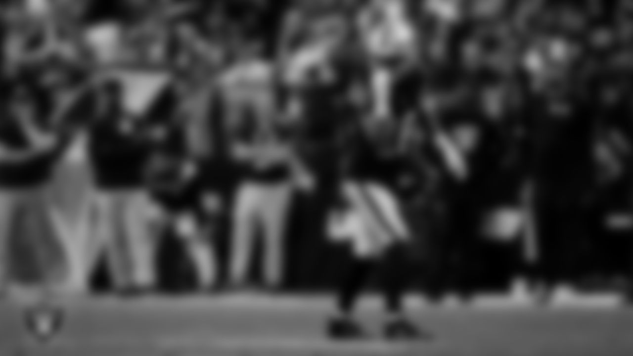 Las Vegas Raiders wide receiver Jakobi Meyers (16) lines up before the snap during the regular season home game against the Jacksonville Jaguars at Allegiant Stadium.