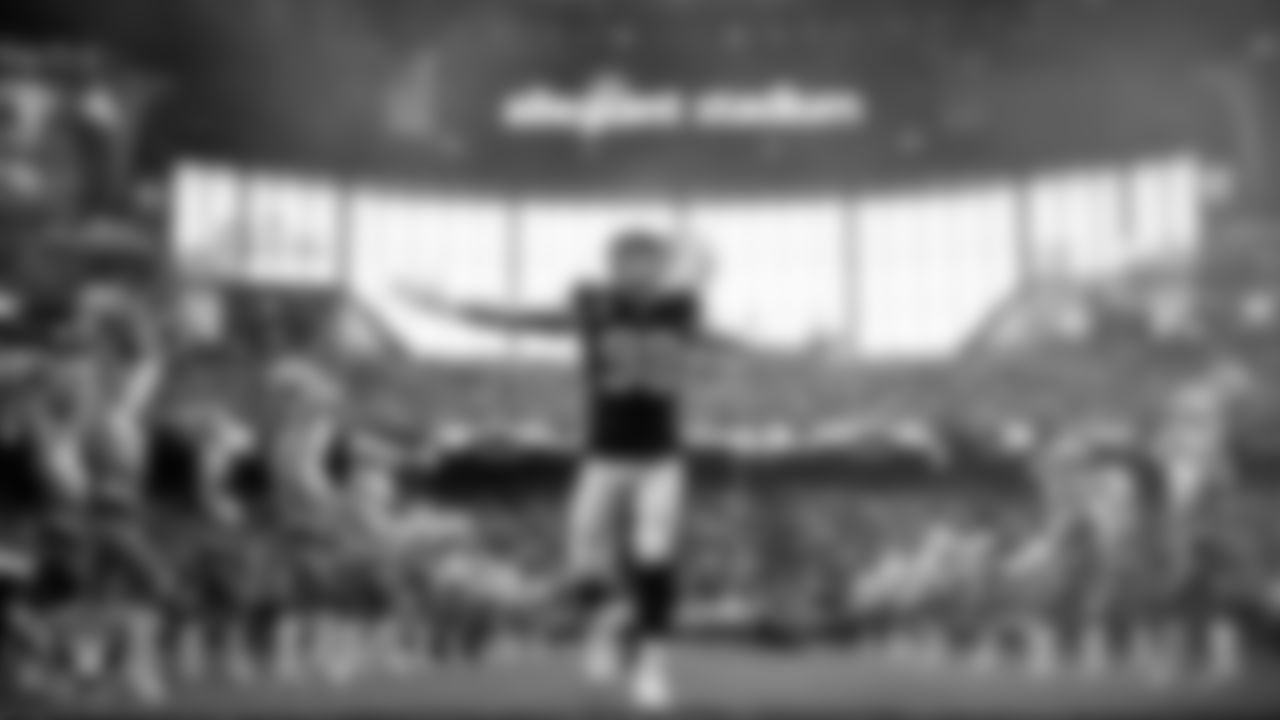 Las Vegas Raiders defensive end Maxx Crosby (98) is introduced onto the field before the regular season home game against the Denver Broncos at Allegiant Stadium.