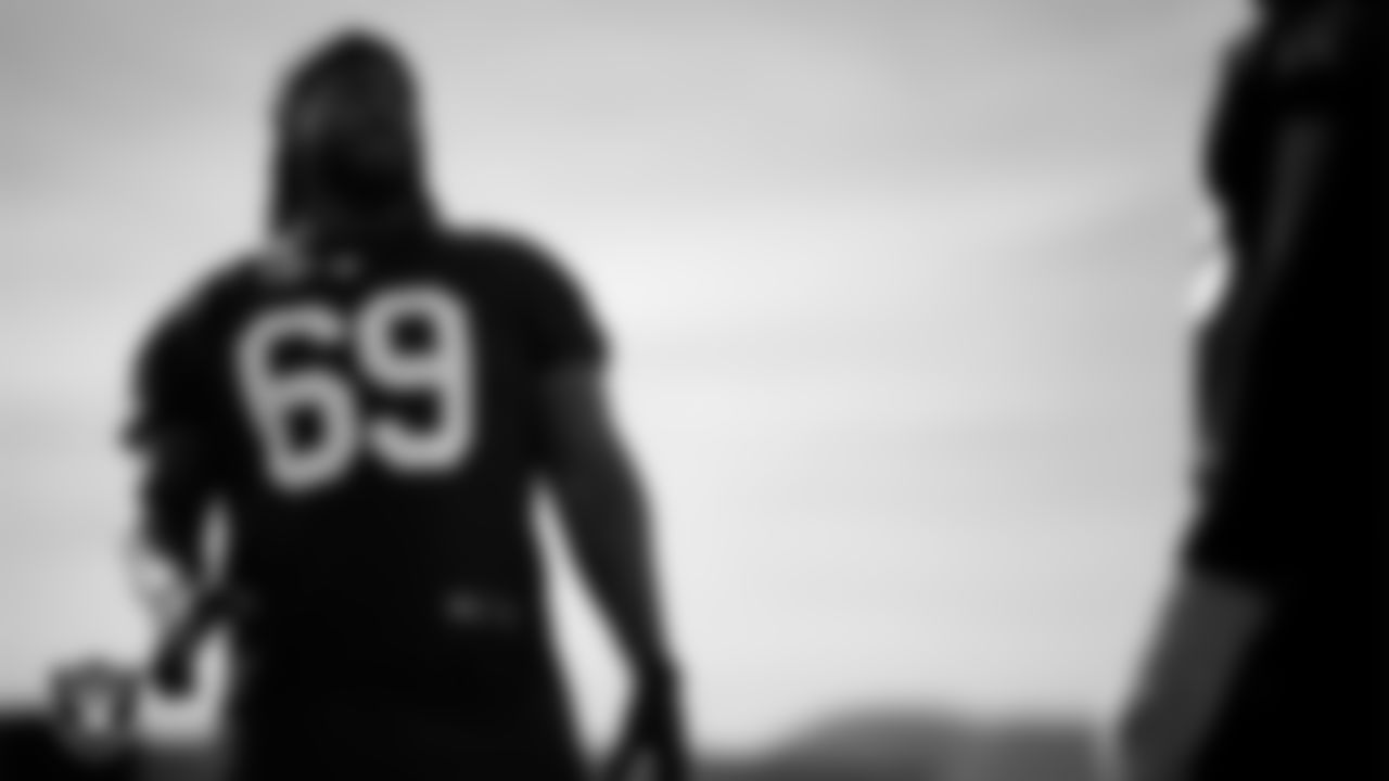 Las Vegas Raiders defensive tackle Adam Butler (69) during practice at Intermountain Health Performance Center.