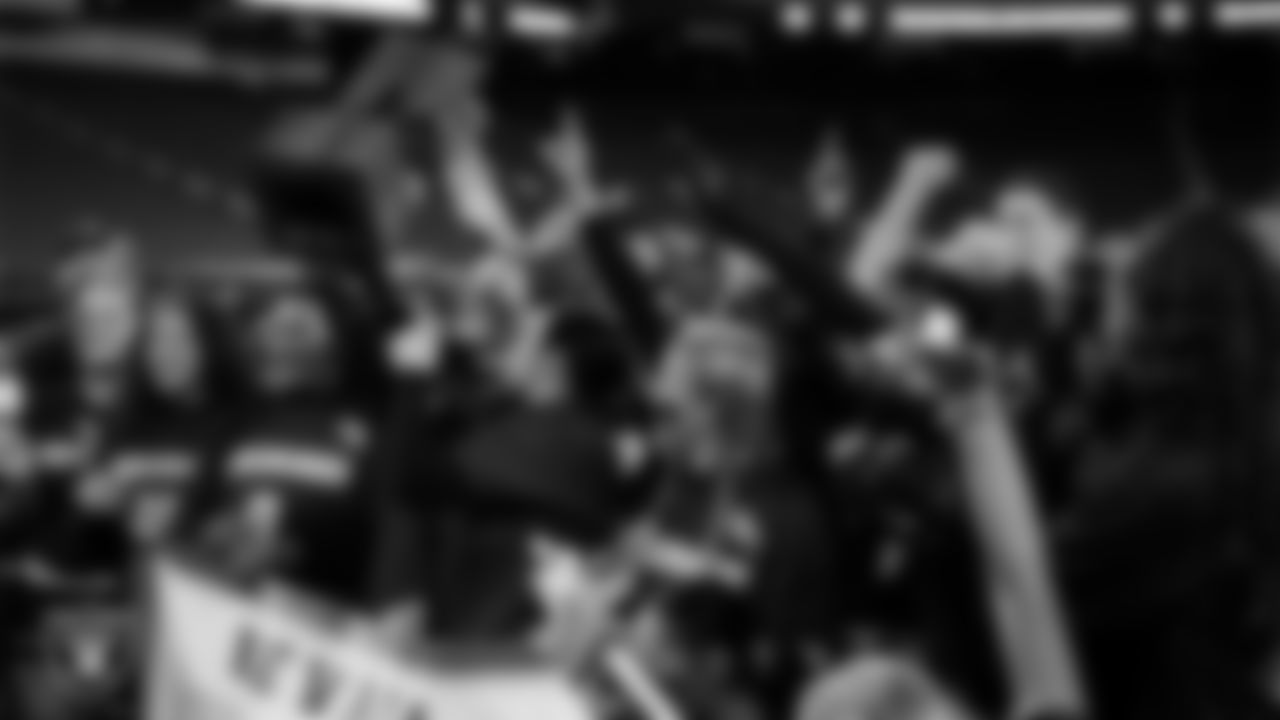 The Shadow Ridge High School flag football team celebrates after winning the NIAA 5A Flag Football State Championship game at Allegiant Stadium.