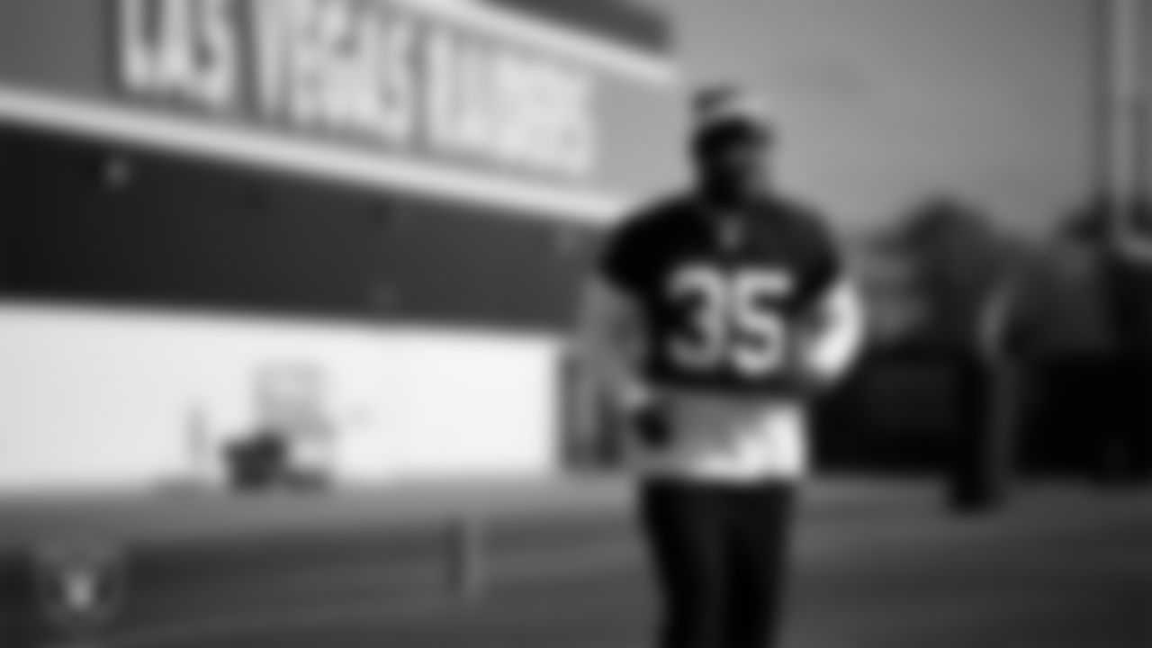 Las Vegas Raiders linebacker Devin White (45) during practice at Intermountain Health Performance Center.