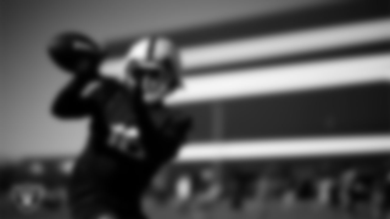 Las Vegas Raiders wide receiver Jack Bech (18) during practice at Intermountain Health Performance Center.