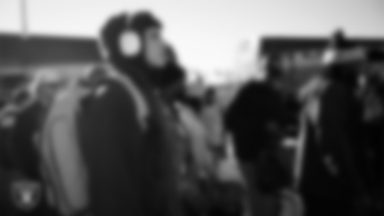 Las Vegas Raiders tight end Carter Runyon (46) departs for the regular season away game against the Philadelphia Eagles.