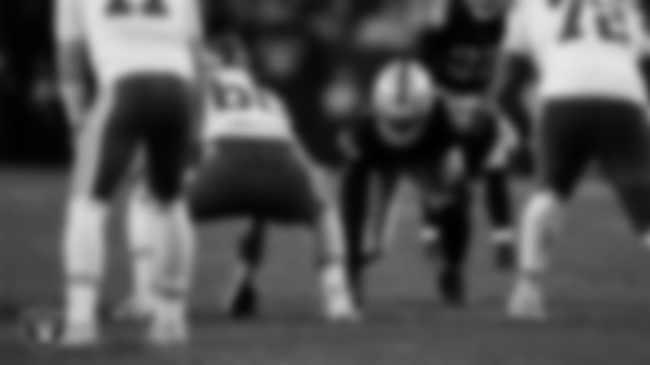 Las Vegas Raiders defensive tackle Tonka Hemingway (97) during the regular season home game against the Kansas City Chiefs at Allegiant Stadium.