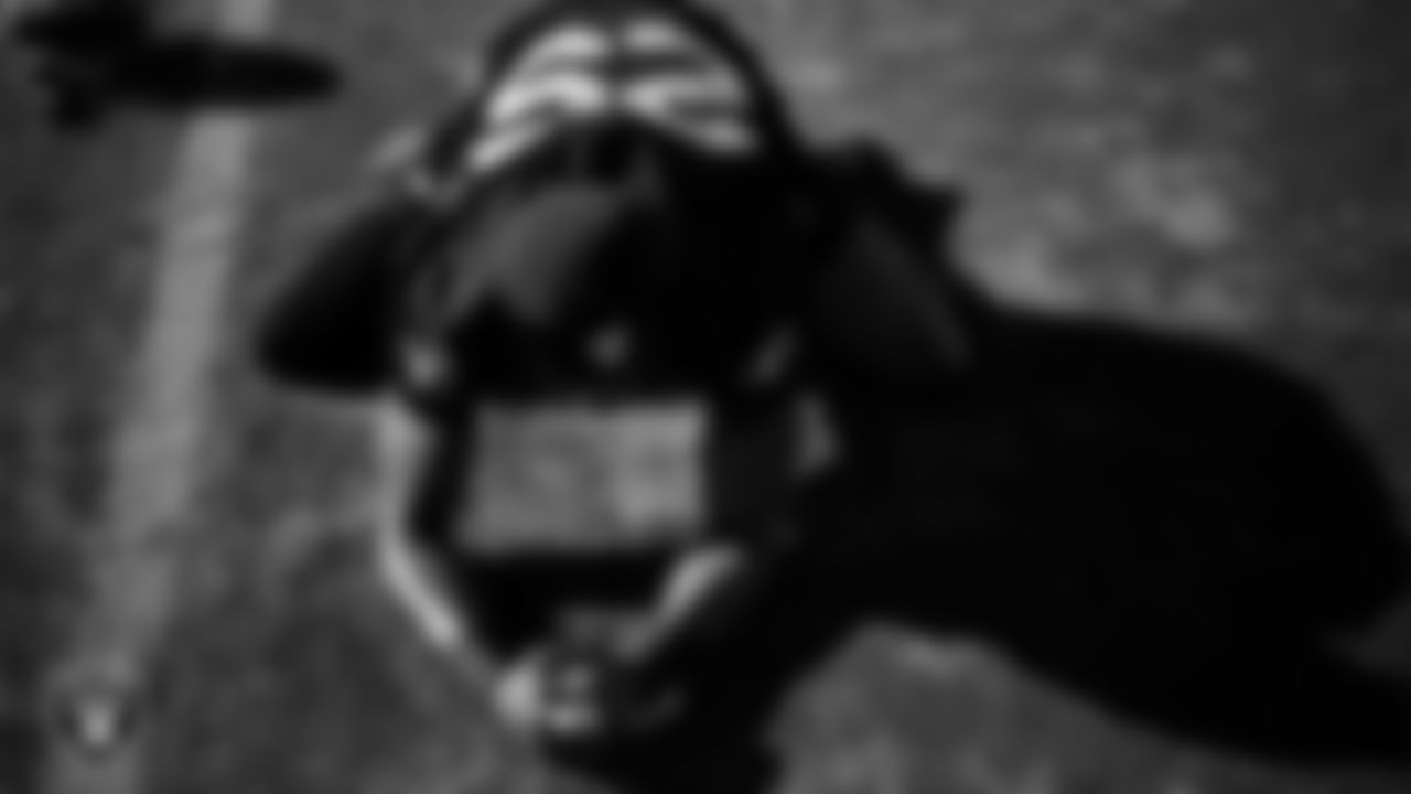 Las Vegas Raiders cornerback Decamerion Richardson (25) during practice at Intermountain Health Performance Center.