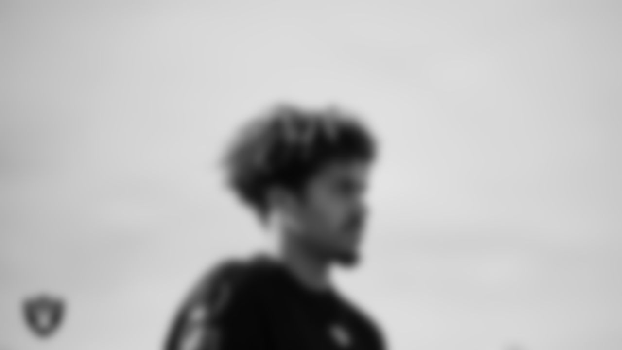 Las Vegas Raiders safety Tristin McCollum (27) during practice at Intermountain Health Performance Center.