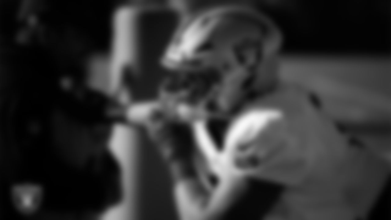 Las Vegas Raiders defensive end Tyree Wilson (9) during practice at Intermountain Health Performance Center.