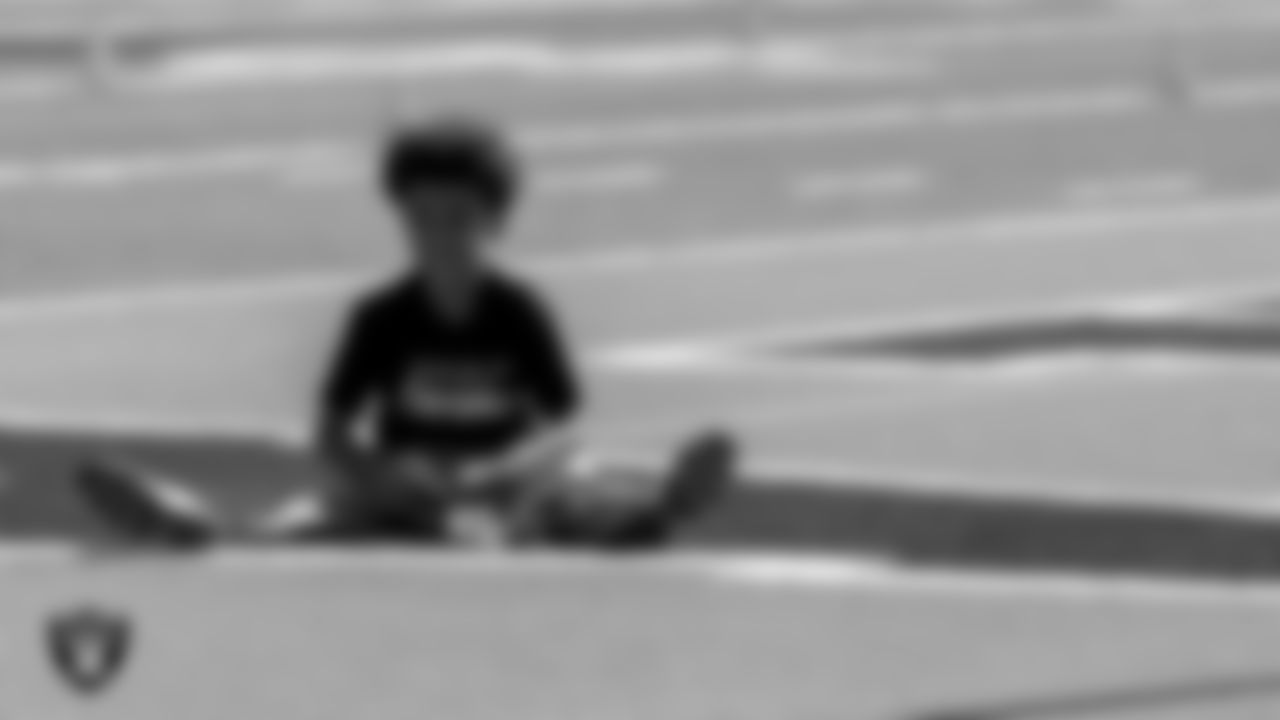 An athlete during the Play Football Youth Combine at Silverado High School.