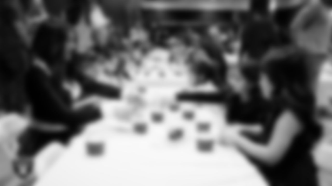 Raiderette Ashtin and Junior Raiderettes enjoy activities during the Junior Raiderettes Banquet at The Studio.