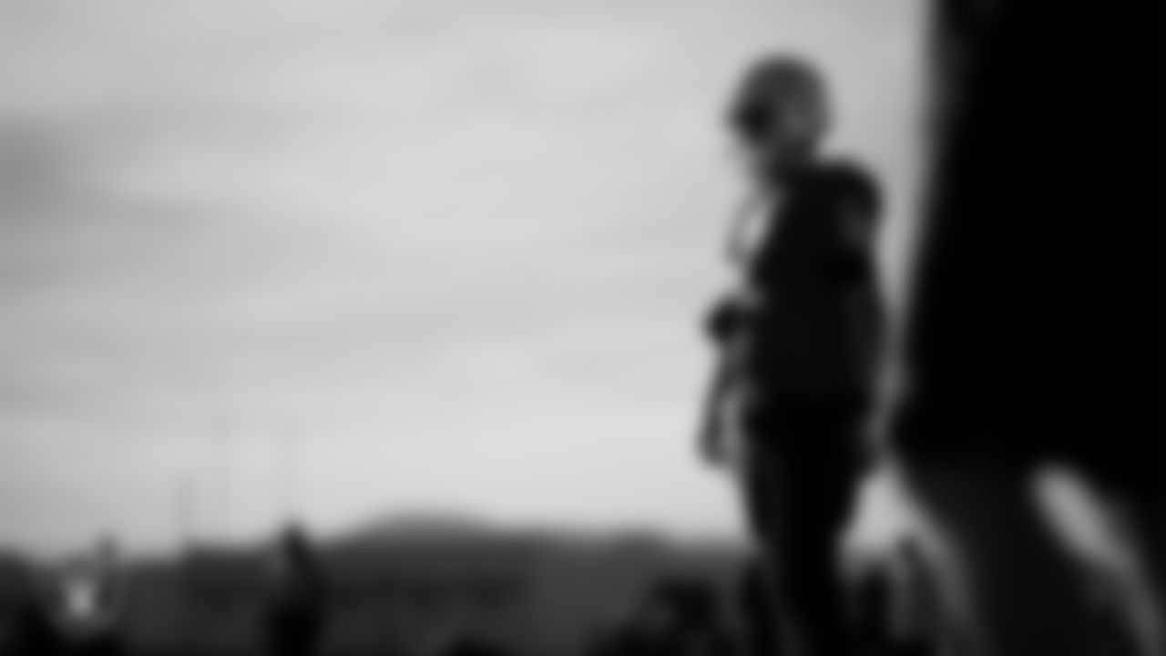 Las Vegas Raiders quarterback Aidan O'Connell (12) during practice at Intermountain Health Performance Center.