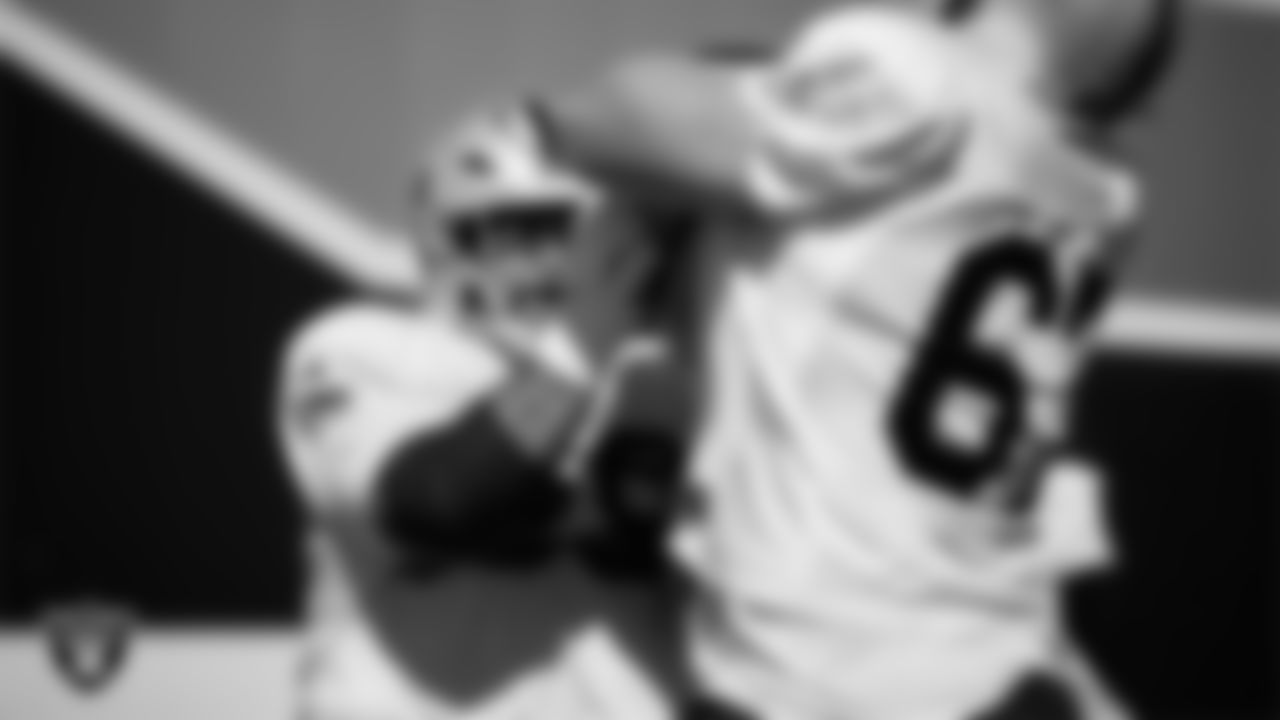 Las Vegas Raiders guard Atonio Mafi (56) during practice at Intermountain Health Performance Center.