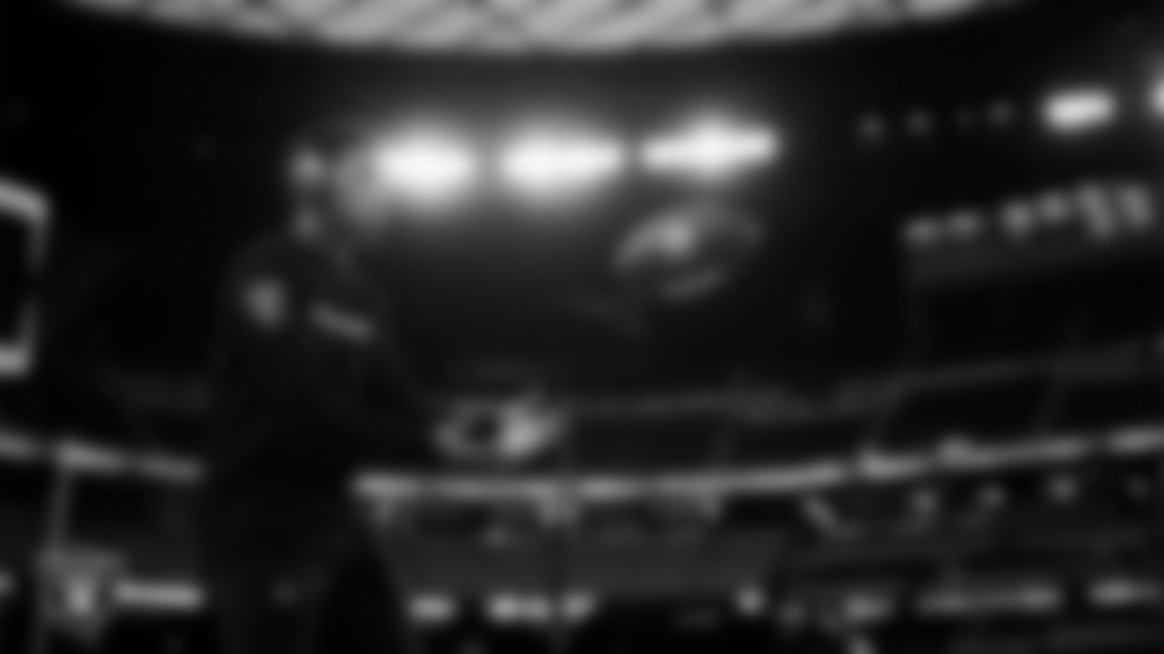 Las Vegas Raiders cornerback Greedy Vance (41) warming up before the regular season home game against the Dallas Cowboys at Allegiant Stadium.