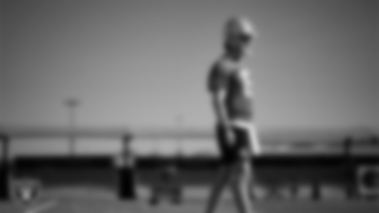 Las Vegas Raiders quarterback Kenny Pickett (15) during practice at Intermountain Health Performance Center.