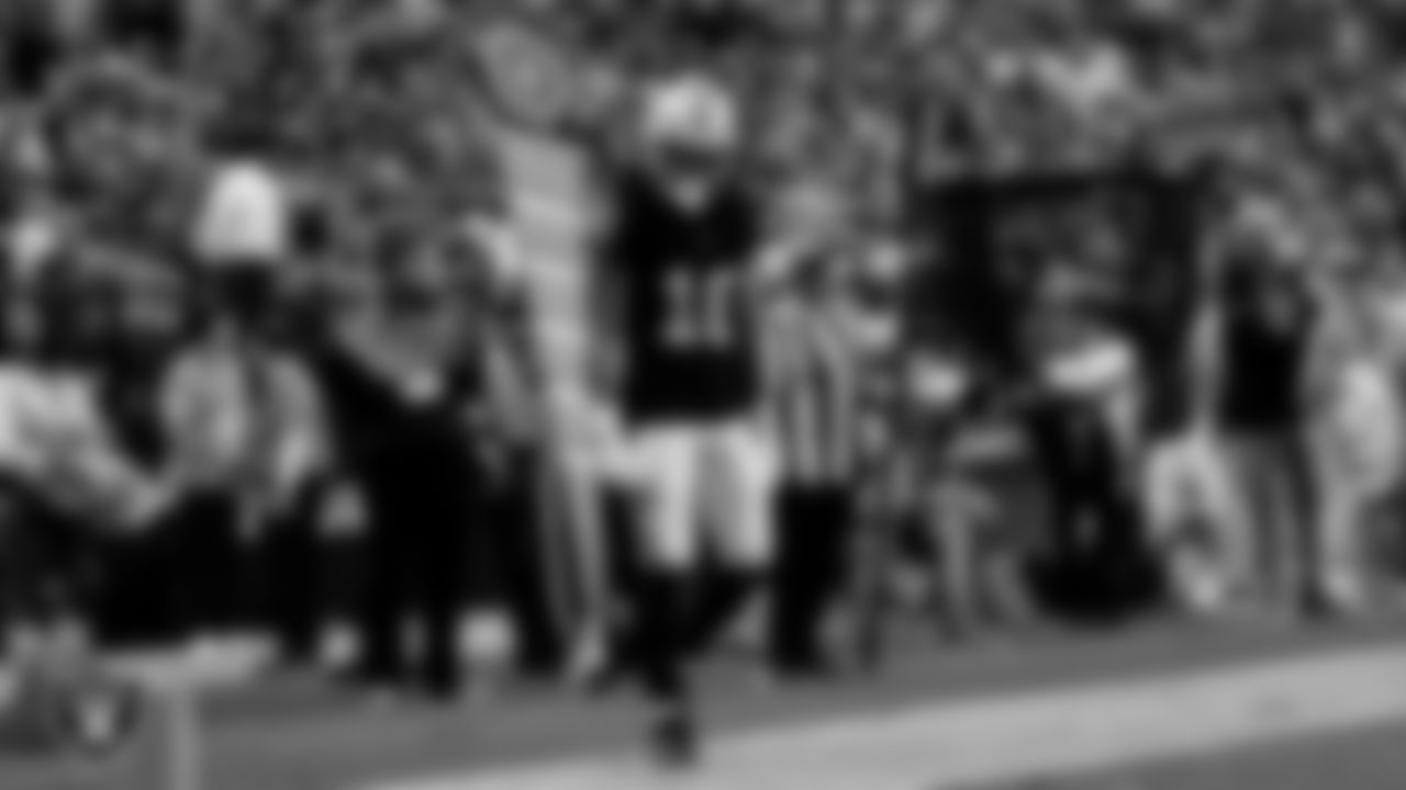 Las Vegas Raiders wide receiver Jakobi Meyers (16) during the regular season home game against the Tennessee Titans at Allegiant Stadium.