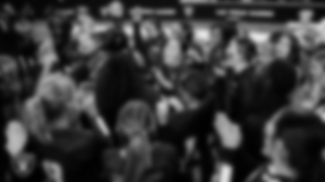 Shadow Ridge High School gets fired up on the sidelines before the NIAA 5A Flag Football State Championship game against Bishop Gorman High School at Allegiant Stadium.