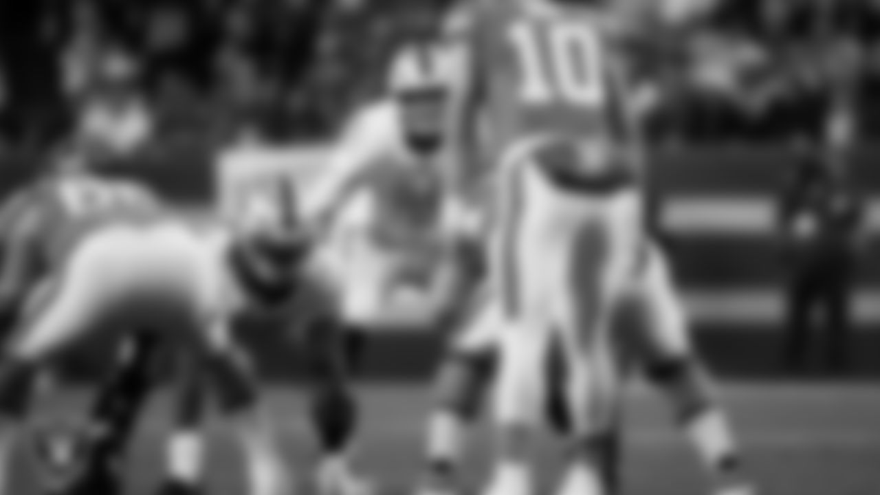 Las Vegas Raiders defensive end Charles Snowden (49) lines up before the snap during the regular season away game against the Denver Broncos at Empower Field at Mile High.