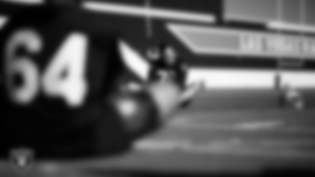 Las Vegas Raiders tackle Dalton Wagner (78) during practice at Intermountain Health Performance Center.