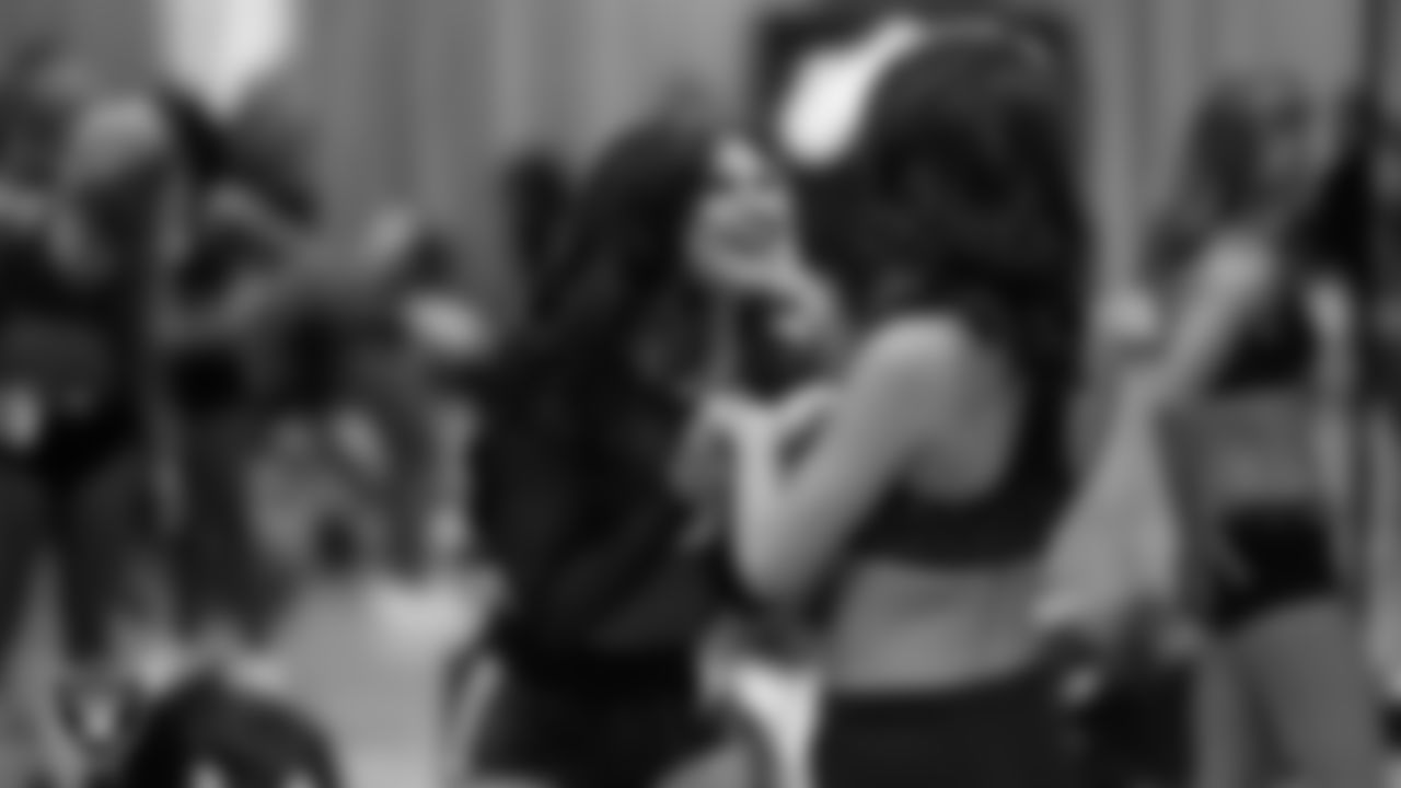 Dancers before the semifinal round of the 2025 Raiderettes Auditions at The Studio.