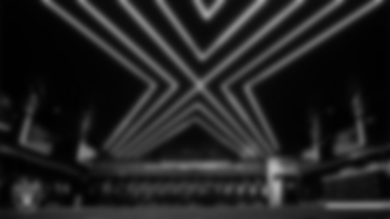 The locker room prior to the Las Vegas Raiders' arrival for their regular season home game against the Dallas Cowboys at Allegiant Stadium.