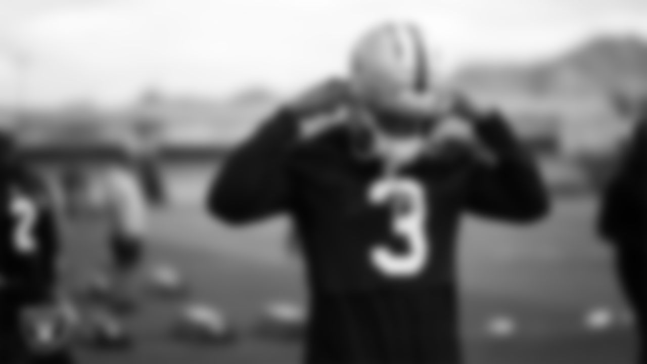 Las Vegas Raiders running back Zamir White (3) during practice at Intermountain Health Performance Center.