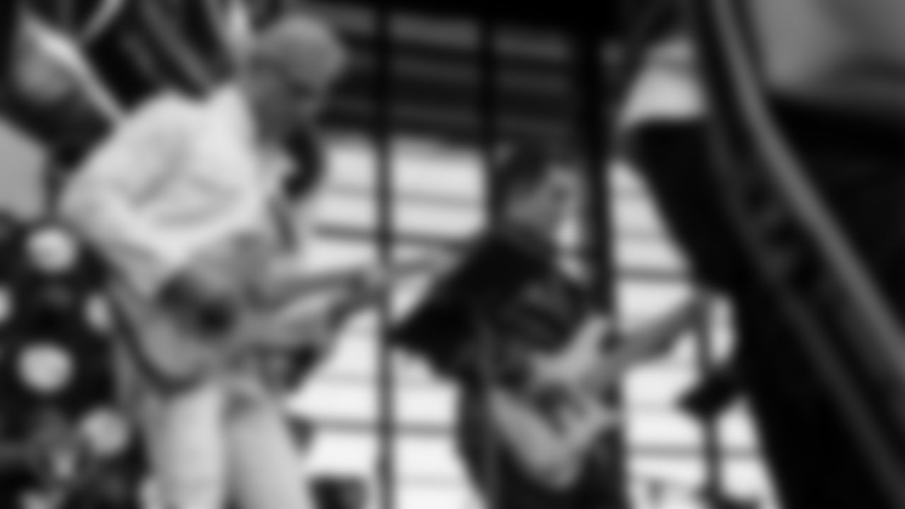 The Raiders House Band performs during the regular season home game against the Tennessee Titans at Allegiant Stadium.