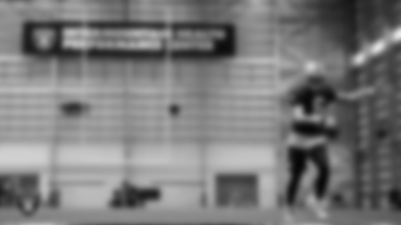 Las Vegas Raiders punter AJ Cole (6) during practice at Intermountain Health Performance Center.