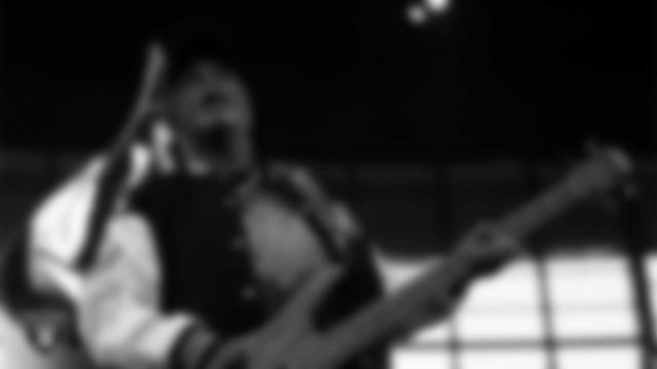 Kool & the Gang performs during halftime at the Las Vegas Raiders' regular season home game against the Jacksonville Jaguars at Allegiant Stadium.