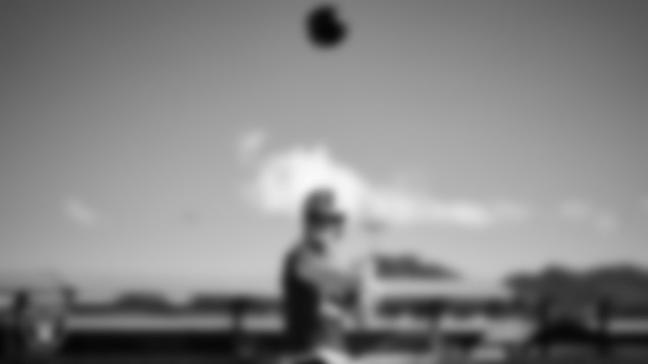 Las Vegas Raiders quarterback Kenny Pickett (15) during practice at Intermountain Health Performance Center.