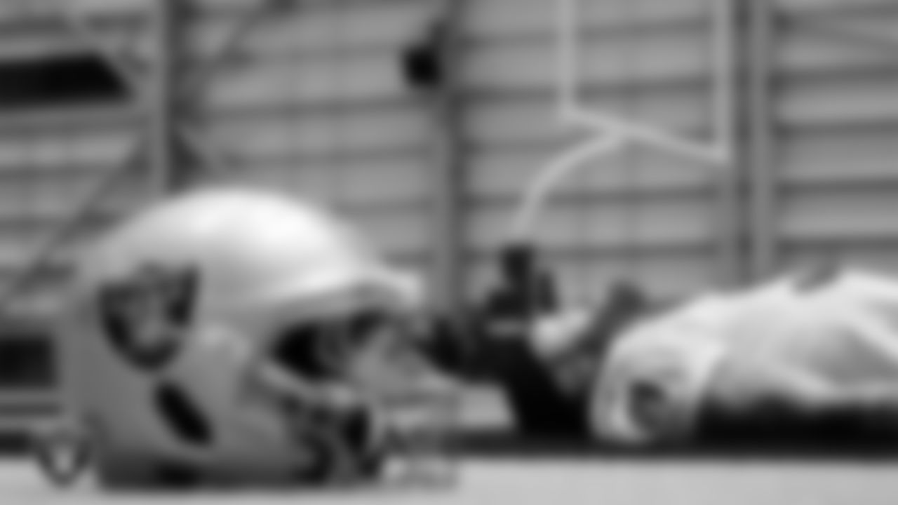 Las Vegas Raiders defensive end Maxx Crosby (98) during practice at Intermountain Health Performance Center.