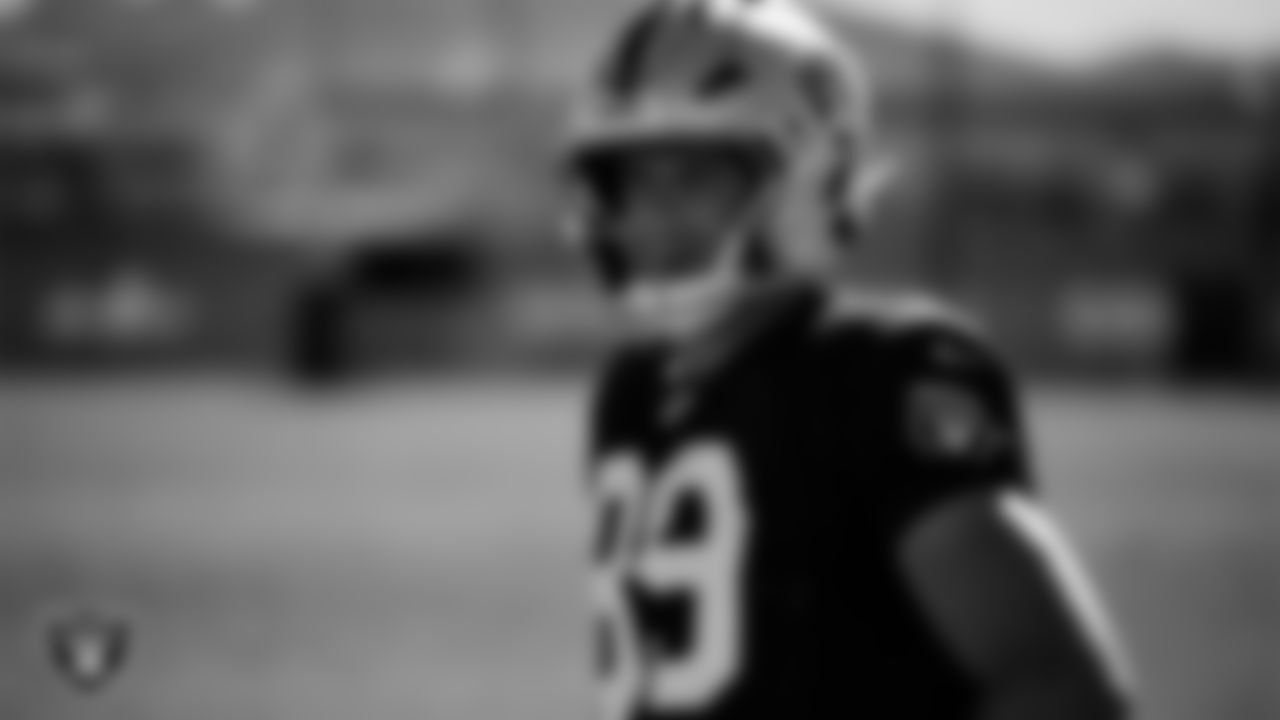 Las Vegas Raiders tight end Brock Bowers (89) during practice at Intermountain Health Performance Center.