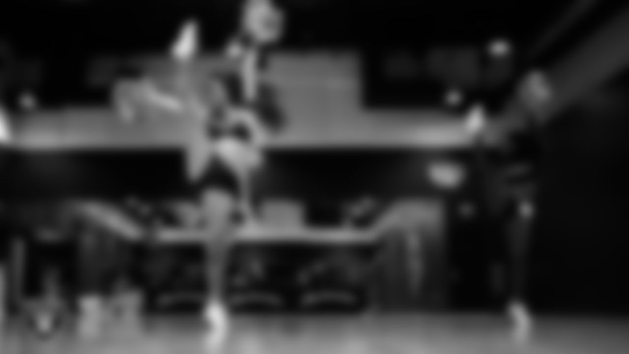 A dancer during the semifinal round of the 2025 Raiderettes Auditions at The Studio.