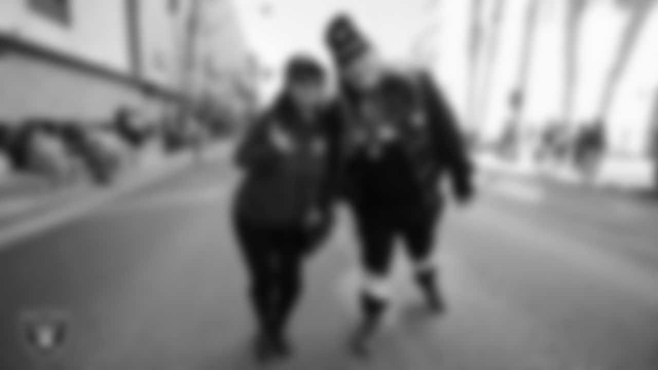 Las Vegas Raiders vice president of human resources Beverly Shields and manager of human resources Stephannie Dotson during the Martin Luther King Jr. Day Parade in Downtown Las Vegas.