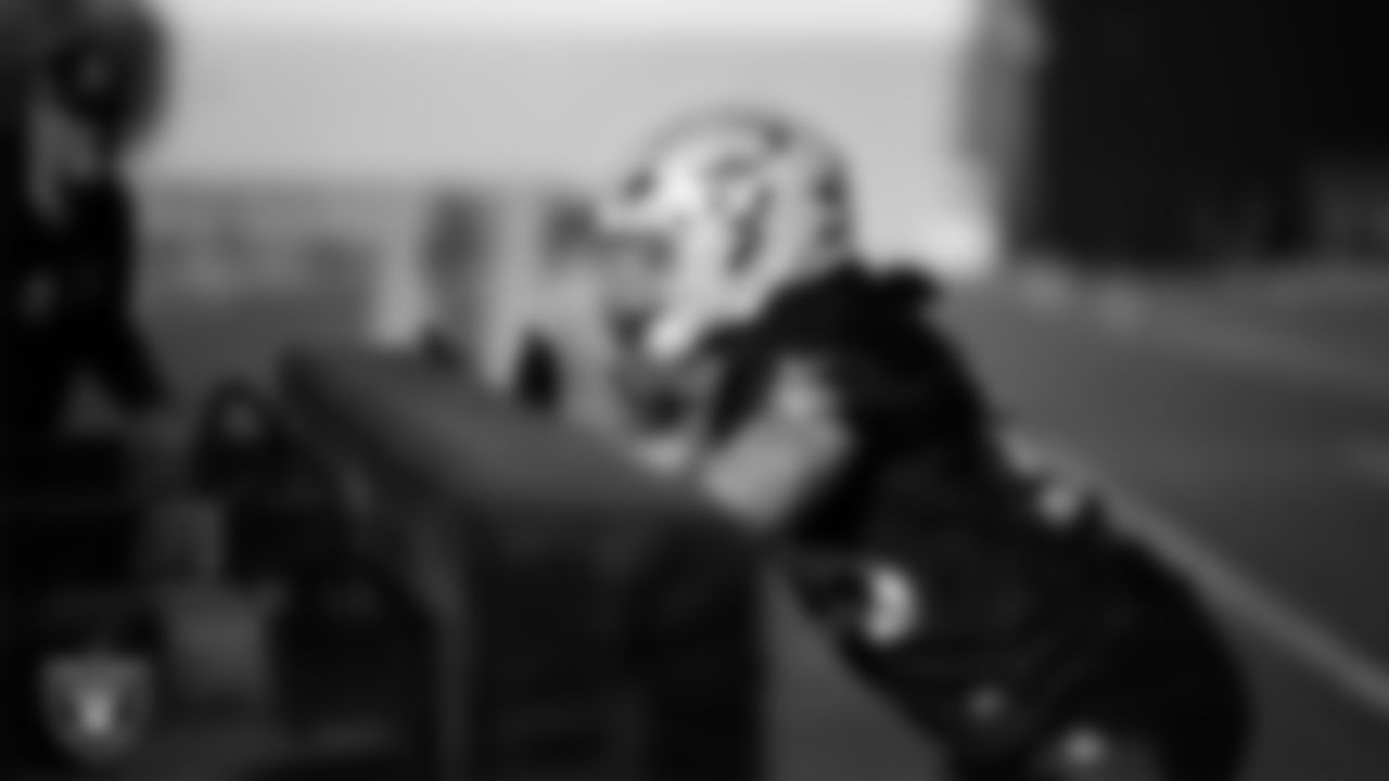 Las Vegas Raiders linebacker Cody Lindenberg (55) during practice at Intermountain Health Performance Center.