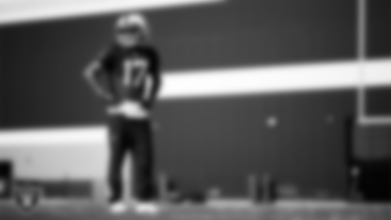 Las Vegas Raiders wide receiver Tyler Lockett (17) during practice at Intermountain Health Performance Center.