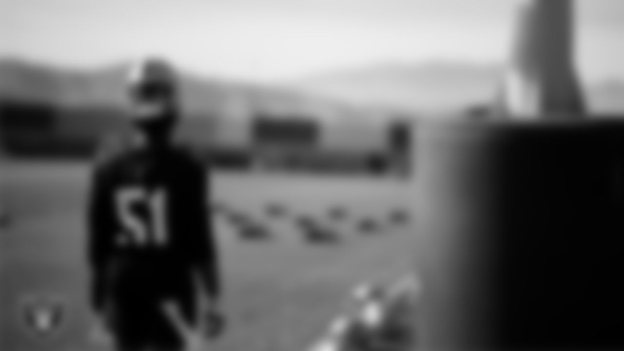 Las Vegas Raiders defensive end Malcolm Koonce (51) during practice at Intermountain Health Performance Center.