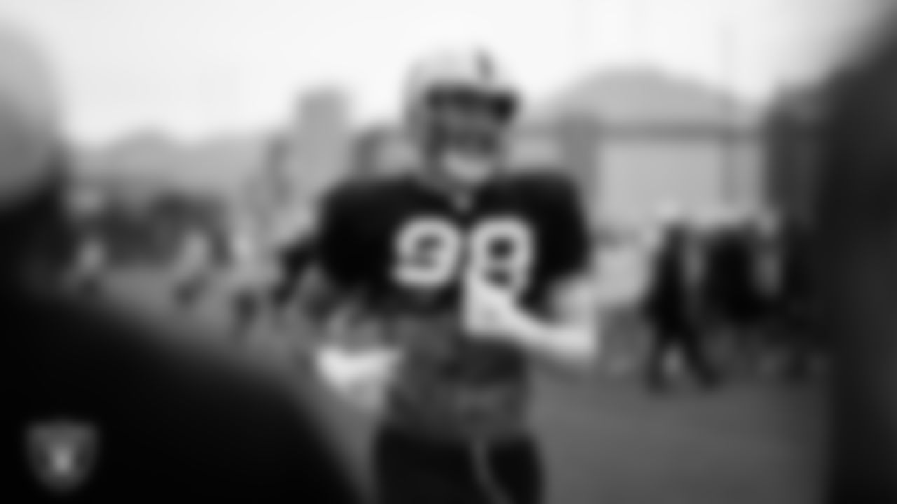 Las Vegas Raiders defensive end Maxx Crosby (98) during practice at Intermountain Health Performance Center.