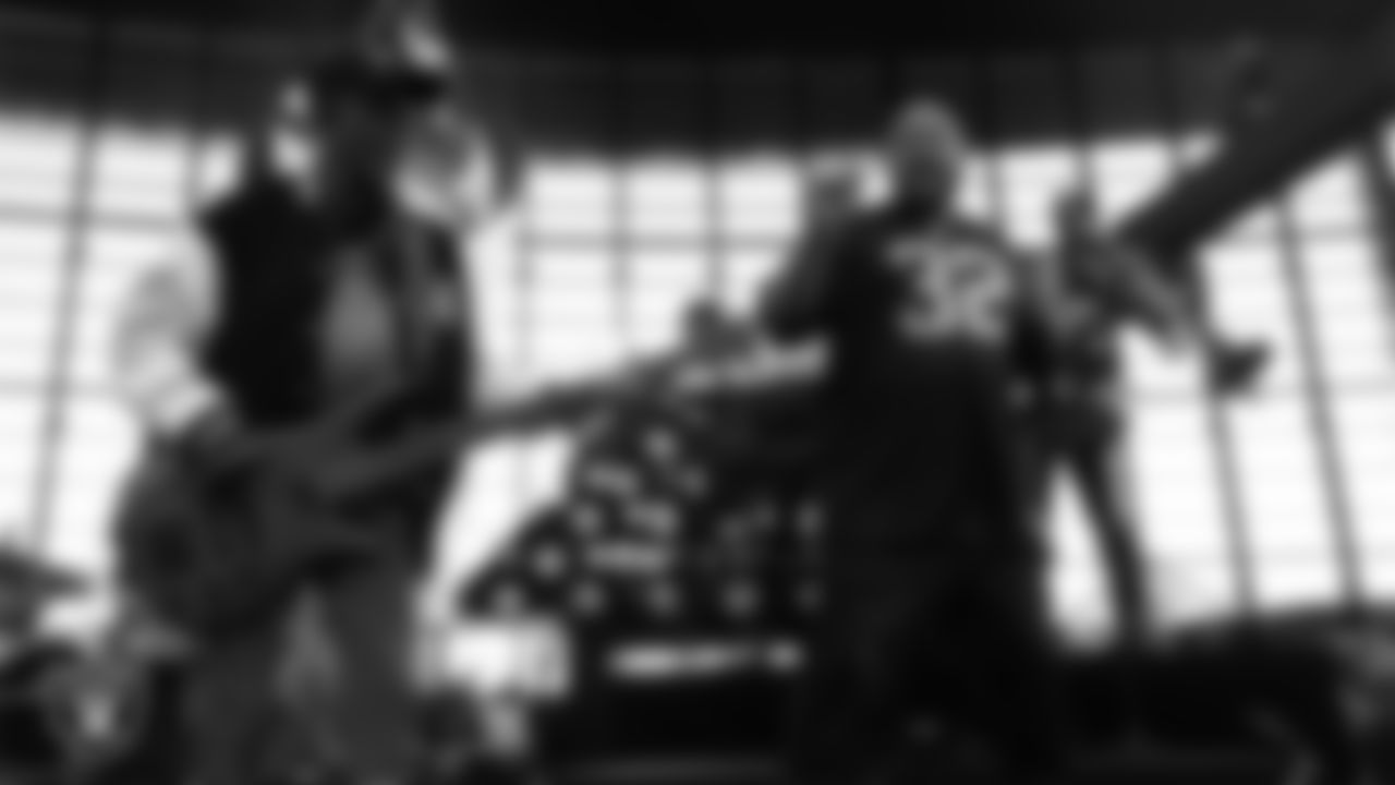 Kool & the Gang performs during halftime at the Las Vegas Raiders' regular season home game against the Jacksonville Jaguars at Allegiant Stadium.