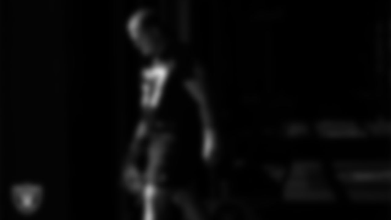 Las Vegas Raiders center Will Putnam (67) during practice at Intermountain Health Performance Center.