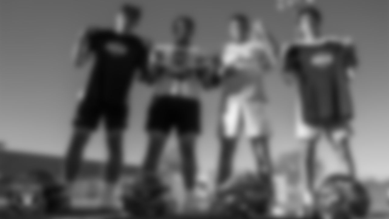 Members of the Moapa Valley High School football team pose for a photo during practice at Moapa Valley High School.