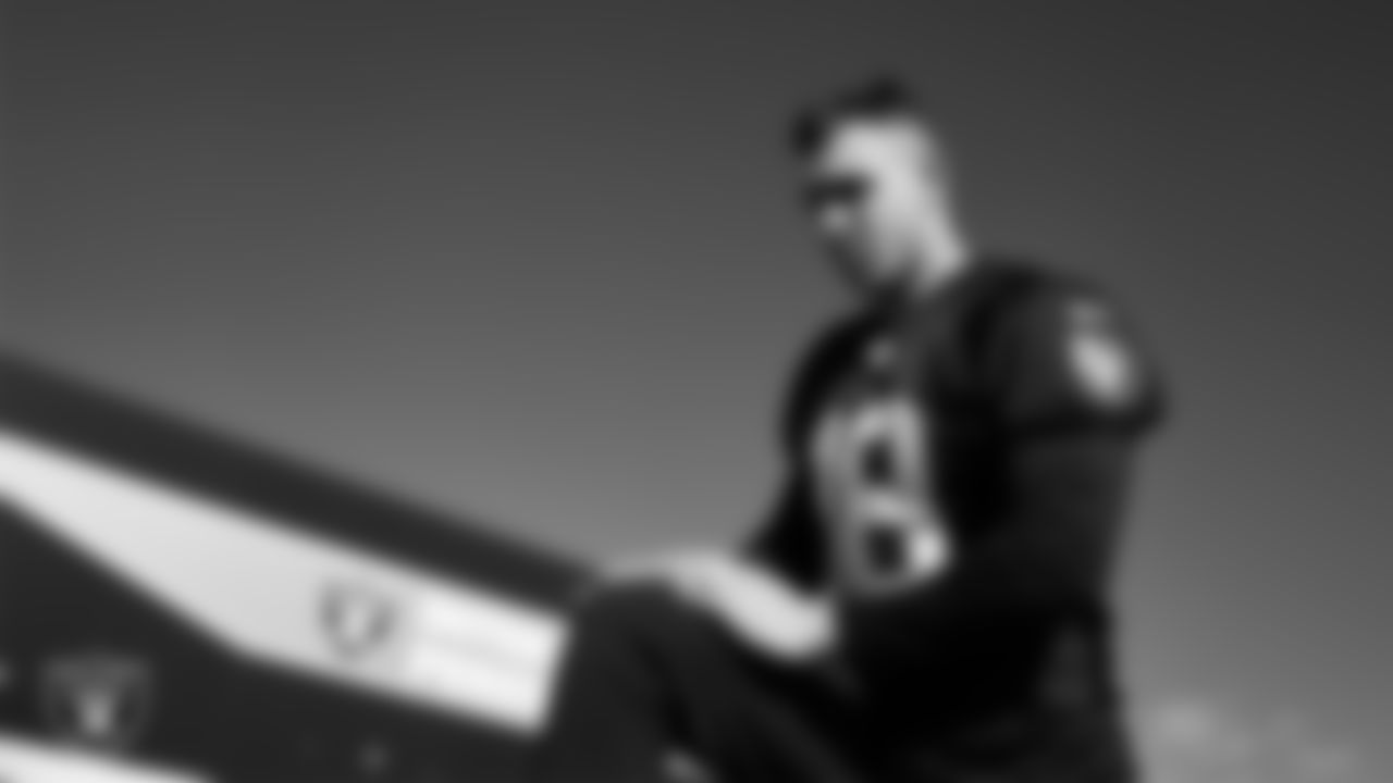 Las Vegas Raiders wide receiver Jack Bech (18) during practice at Intermountain Health Performance Center.