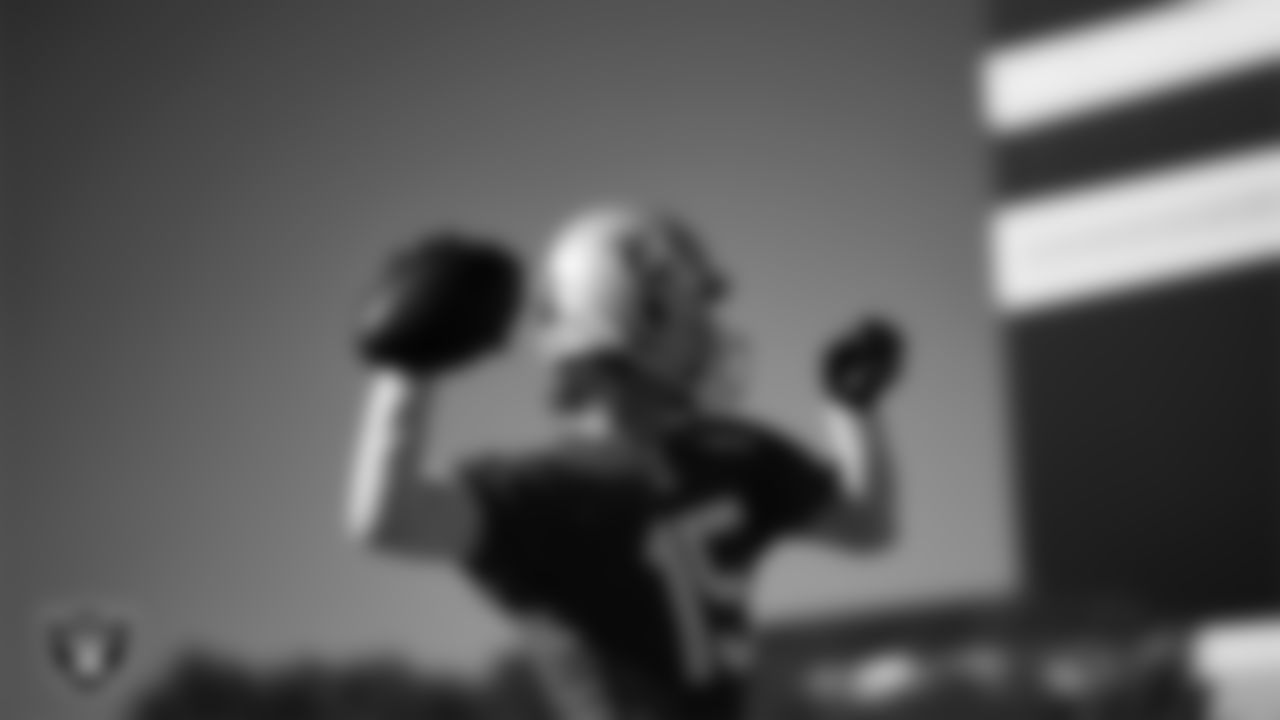 Las Vegas Raiders quarterback Kenny Pickett (15) during practice at Intermountain Health Performance Center.