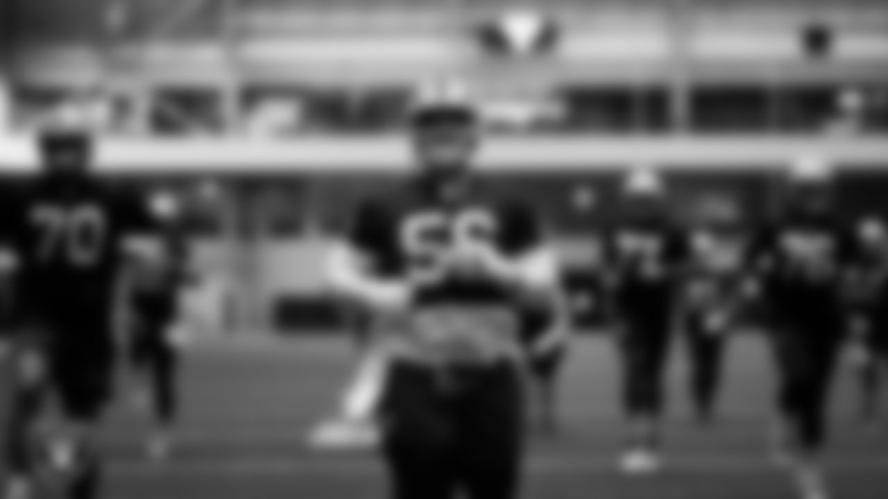 Las Vegas Raiders guard Atonio Mafi (56) during practice at Intermountain Health Performance Center.