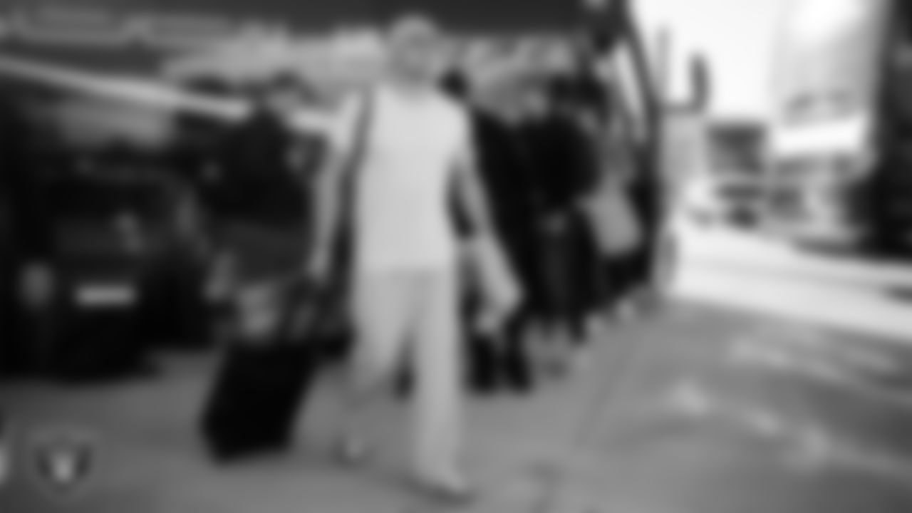 Las Vegas Raiders wide receiver Jack Bech (18) departs for the regular season away game against the Philadelphia Eagles.