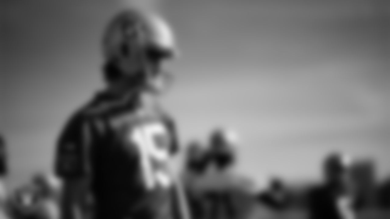 Las Vegas Raiders quarterback Kenny Pickett (15) during practice at Intermountain Health Performance Center.