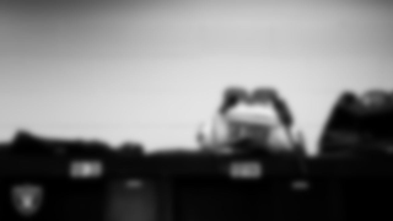 The locker room prior to the Las Vegas Raiders' arrival for their regular season away game against the Houston Texans at NRG Stadium.