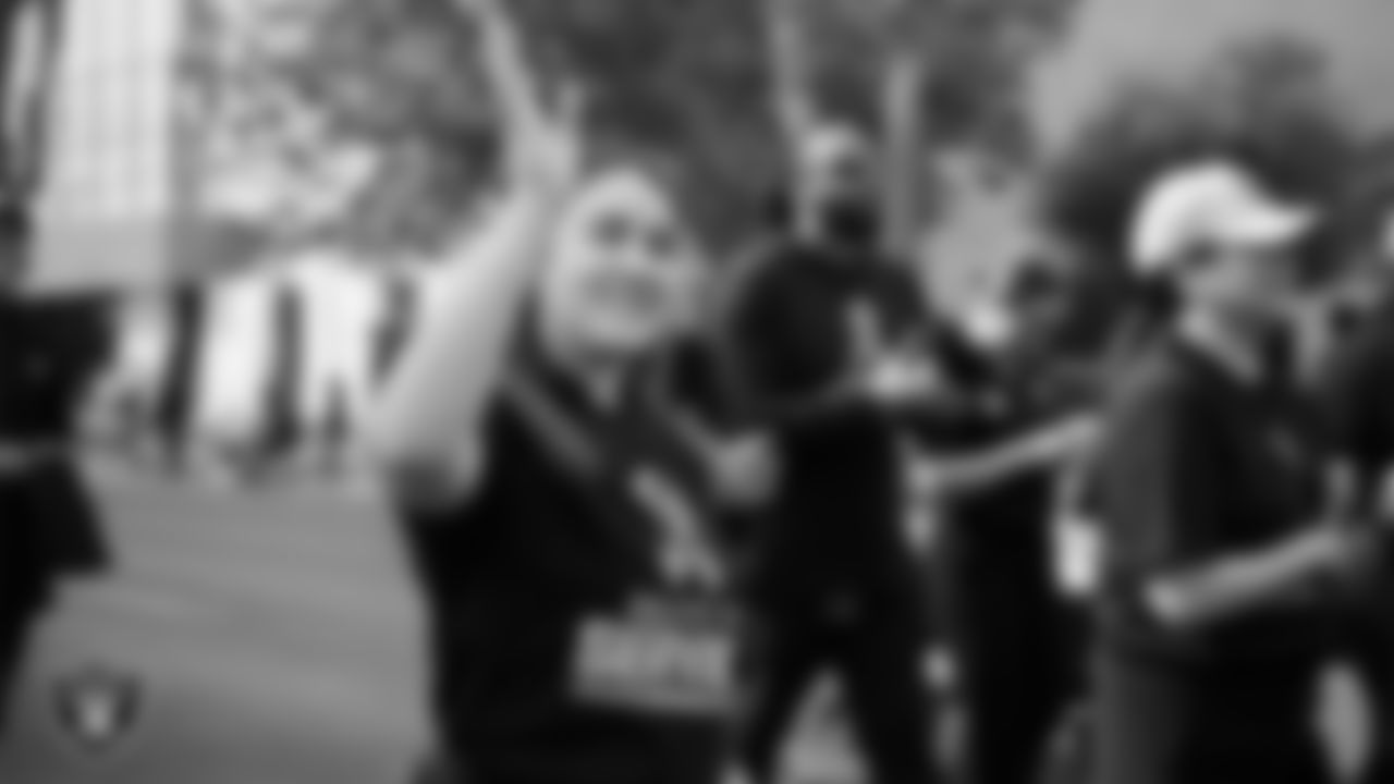 Members of the Las Vegas Raiders during the Veterans Day Parade in Downtown Las Vegas.