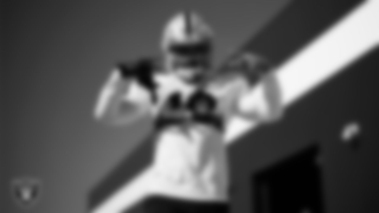 Las Vegas Raiders wide receiver DJ Turner (19) during practice at Intermountain Health Performance Center.